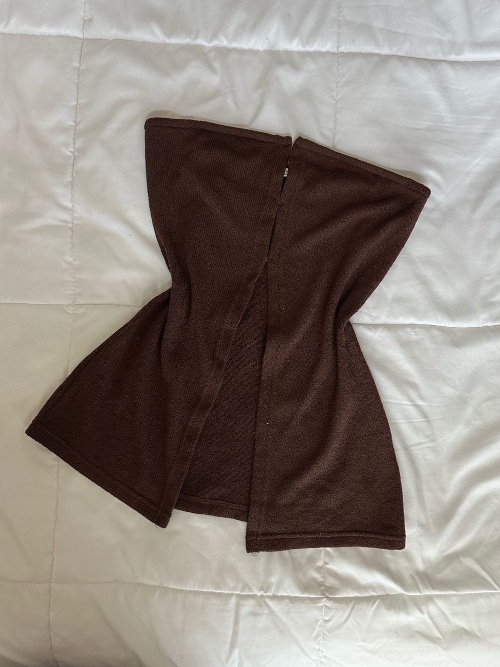 Strapless Brown Knit Tube Top